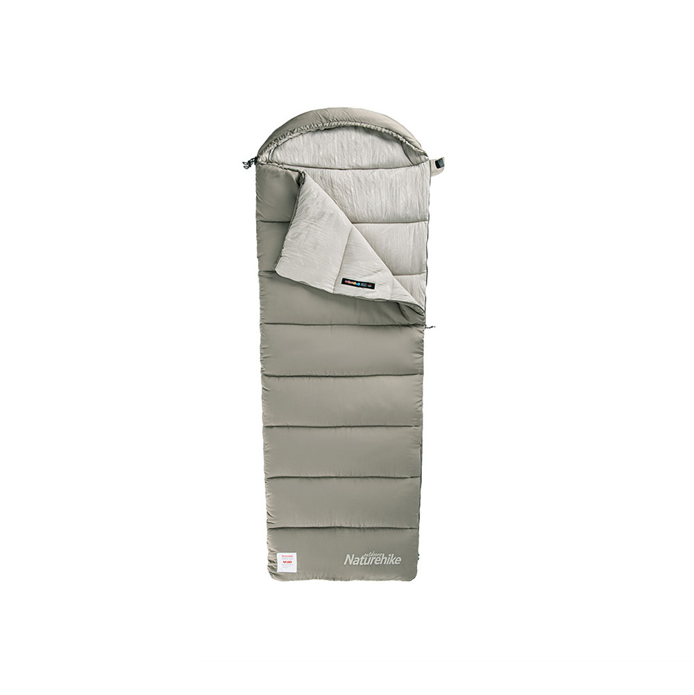 Спальный мешок Naturehike NH20MSD02 M300 ультралёгкий хлопковый с капюшоном весна осень зеленый, молния левая