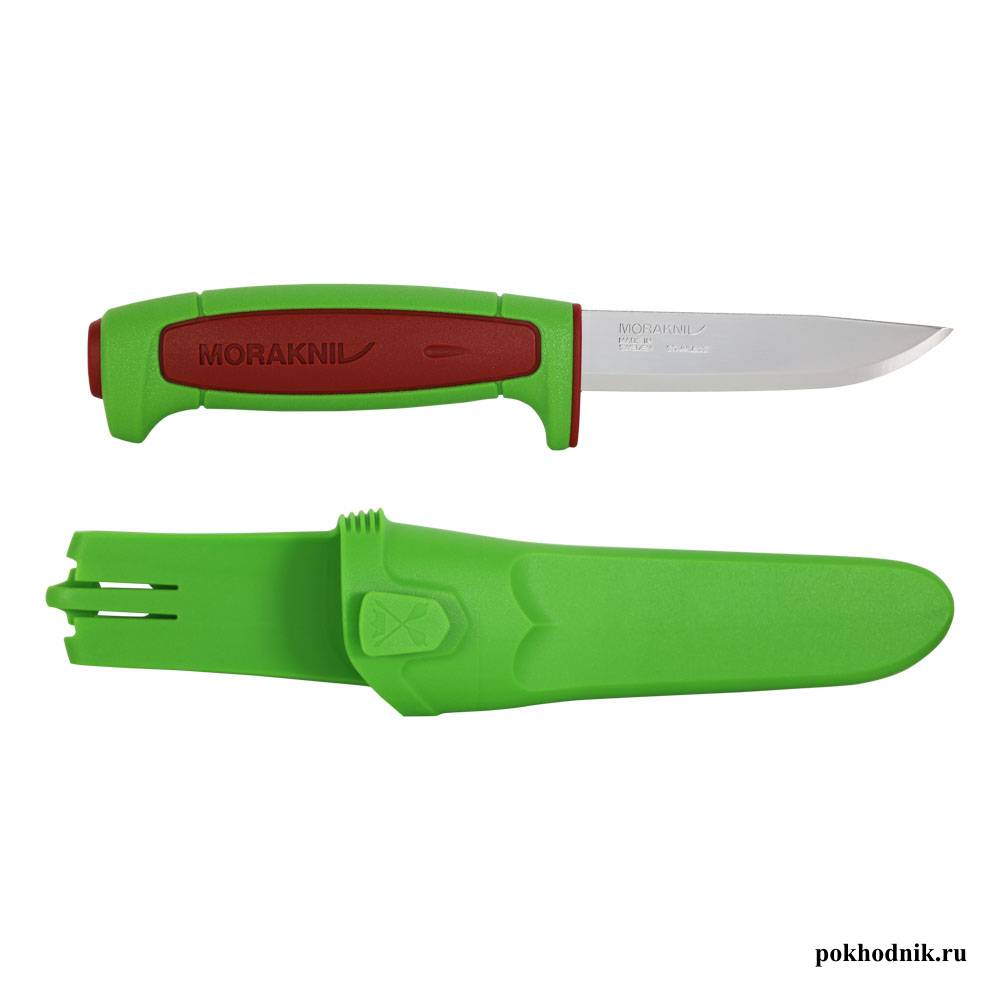 Нож Morakniv Basic 546 лимитированный 2024 нержавеющая сталь, пласт. ручка (зеленая) терракотовая вставка, 14282